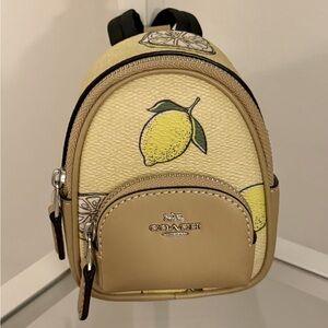 Coach Lemon Print Mini Backpack Charm
